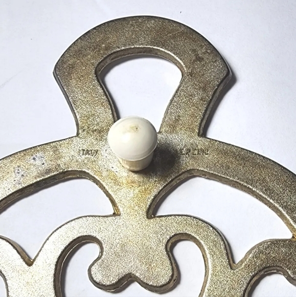 Vintage Large SILVER PLATED BELL Trivet Decor ITALY EP Zinc EUC Wedding Holiday - Picture 6 of 7